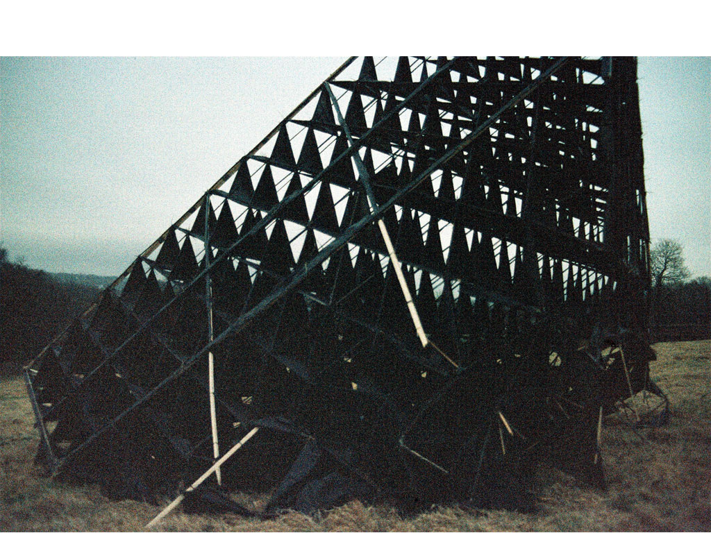 <b><i>Image:</i></b> Attempt to fly <i>Blue Bell Hangar</i>, an experimental sculpture by New British Art at their base in Carmarthenshire, 2012 © New British Art