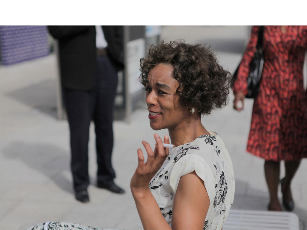 <i><b>Image:</b></i> <i>Statues</i>, a participatory film project produced by Janet Hodgson with Butetown Residents @Loudoun Square, Butetown, Cardiff, 2012. Photograph by Victoria Rodway © CCHA